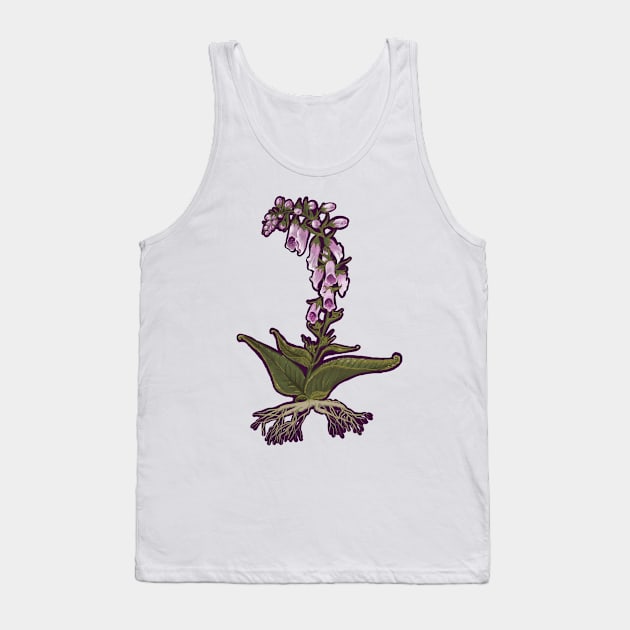 Hand-drawn Foxglove Flower Tank Top by Britteny1218